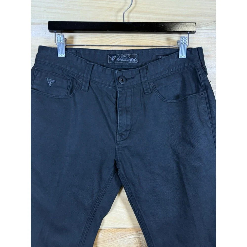 GUESS‎ Men's Lincoln Slim Straight Black Jeans W30 Denim Casual
